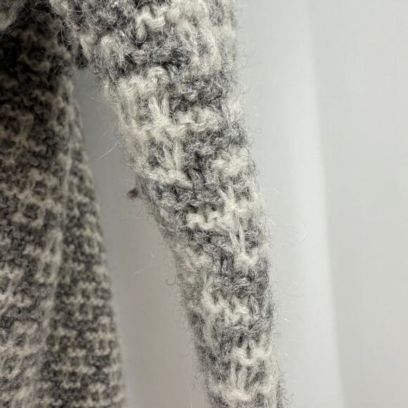 Loft Gray Wool Blend Open Front Knit Cardigan Women's Size Medium FLAWED - Picture 4 of 13